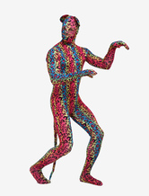 Morph Suit Multicolor Leopard Style Zentai Suit Lycra Spandex Bodysuit with Eyes & Mouth Opened