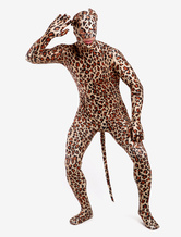 Morph Suit Leopard Style Zentai Suit Lycra Spandex Bodysuit with Eyes & Mouth Opened