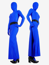 Unisex Spandex Lycra Zentai Blue Suit no estilo Saia Halloween