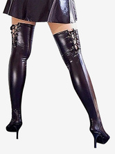 Carnevale Shiny Stockings Black Metallic Sexy Halloween