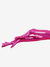 Halloween Shiny Metallic Red Pink Shoulder Length Gloves Halloween