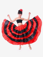 Paso Doble Dança Traje Crianças Flamenco Saia Meninas Red Two Tone Espanhola Tourada Bottoms Desempenho Halloween