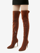 Thigh High Boots Suede Pointed Toe Size US 5-12.5 Stiletto Over The Knee Boots