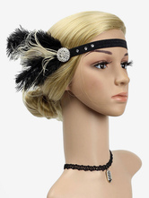 Flapper Headpieces Retro Hair Accessories Feather Rhinestone Women 1920s Great Gatsby Headband Halloween