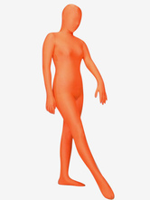 Disfraz Carnaval Naranja Lycra Spandex Zentai Halloween Entero Bodysuit Disfraz Cosplay Halloween