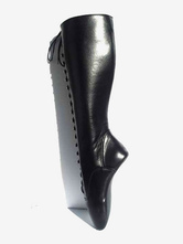 Черные сексуальные ботинки женщин PU кожаные балетки на шнуровке