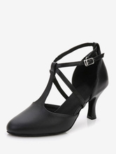 Латинская обувь для танцев Черные бальные туфли с точечным носком T Тип 1920-х годов Vintage Dance Shoes