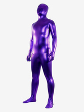 Halloween Unisex Purple Shiny Metallic Zentai Suit