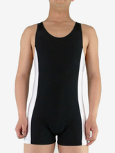Wrestling Lycra Spandex Fabric Black and White Sleeveless Leotard and Zentai Suit