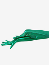 Halloween Shiny Metallic Green Shoulder Length Gloves Halloween