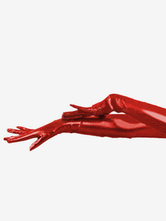 Halloween Shiny Metallic Red Long Shoulder Length Gloves Halloween
