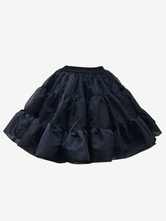 Klassische Lolita Petticoat Plissee Rüschen Schwarz Lolita Krinoline