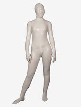 Faschingskostüm Ganzkörper Metallic-Zentai Suit in Weiß