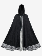 ハロウィン ハロウィンコスチューム 黒 大人用 レース レトロ マント ポリエステル ハロウィン ホリデーコスチューム