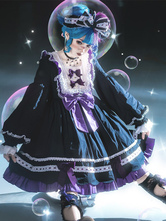   ゴシック ロリータ ドレス リボン フリル ブラック グリーン
