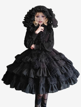   ゴシック ロリータ ドレス フリル ブラック エクリュ ホワイト