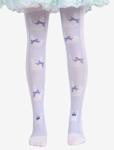 Lolitashow Sweet Lolita Stockings Lilac Printed Lolita Knee High Socks
