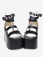 PU Lolita High Platform Sandals Ankle Straps