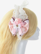 Lolitashow Cordón multicolor flor arcos sintéticos Lolita accesorios para el cabello