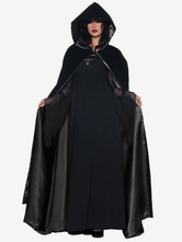 Costumes de sorcière d'Halloween pour les femmes Robe effrayante noire Cape Polyester Costumes de vacances