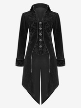 Men Vintage Clothing Stand Collar Aristocrat Style Gothic Tuxedo Blazer Coat Halloween