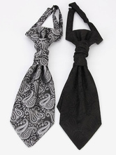 Cravate Vintage Noire Aristocrate Costumes Rétro Pour Homme Halloween