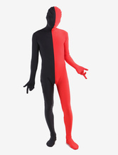 Preto vermelho Lycra corpo inteiro Spandex Zentai terno Halloween