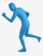 Zentai terno Unisex azul Lycra corpo inteiro Spandex Halloween