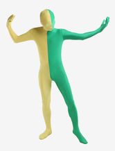 Morph Suit Green and Yellow Lycra Spandex Zentai Suit Unisex Full Body Suit