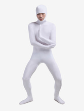 Morph Suit White Lycra Spandex Catsuit with Face Opened Unisex Full Body Suit