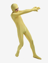 Morph Suit Yellow Lycra Spandex Catsuit with Face Opened Unisex Full Body Suit