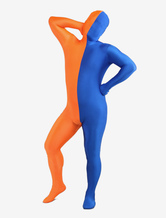 Morph Suit Orange and Blue Lycra Spandex Zentai Suit Unisex Full Body Suit