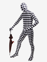 Xadrez padrão Lycra Spandex completo Zentai terno do corpo Halloween