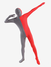 Morph Suit Red and Grey Lycra Spandex Zentai Suit Unisex Full Body Suit