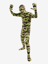 Disfraz Carnaval Zentai unisex de elastano de marca LYCRA de camuflaje militar de estilo popular