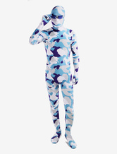Blue White Camouflage Lycra Spandex Full Body Zentai Suit Halloween