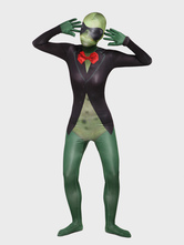 モンスター全身タイツ ハロウィン 大人用全身タイツ カエルスーツ セクシー グリーン ライクラ スパンデックス カラーブロック 動物 全身コスチューム