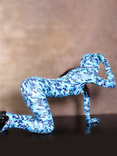 カモフラージ全身タイツ ハロウィン 女性用セクシーナイロンシアーカモフラージュフルボディスーツキャットスーツ全身タイツユニタード