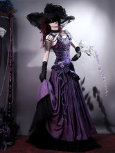   パステルゴシックロリータドレス フリル 蝶結び レース 花 リボン パープル ロマンス ゴシックロリータ Jsk