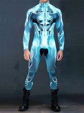 パターニング全身タイツ ハロウィン サイバーパンク メンズ ジャンプスーツ メカニカルアーマー コスプレ衣装 スチームパンク 伸縮性ボディスーツ ロンパース