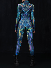 パターニング全身タイツ ハロウィン ボディスーツ キャットスーツ 大人用 アニメキャラクター コスプレ ジャンプスーツ 3D デジタルカラープリント エアリアルヨガ パフォーマンス ステージ衣装