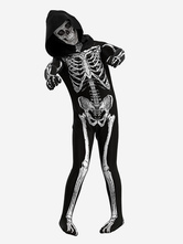 ハロウィン スケルトン ボディスーツ 3D ボーンプリント 子供用 大人用 パーティー用 お揃いコスチューム