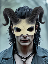 ハロウィン ハーフフェイスマスク ホワイトデーモン コスチュームアクセサリー パーティー ロールプレイ小道具