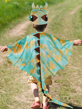 ハロウィン ドラゴンケープ フードセット 子供用ファンタジーコスチューム スパイキーテール付き ロールプレイ衣装