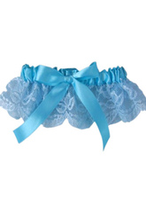 Blue Bow Lace Terylene Ribbon Wedding Garter