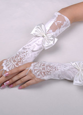 Ivory Bow Fingerless Wedding Gloves