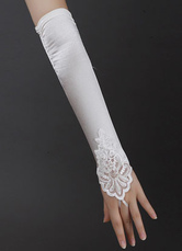 Ivory Wedding Bridal Mitten Lace Cut Out Chic Elbow Length Mitten
