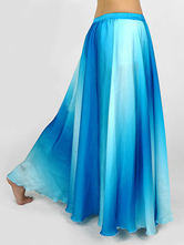 Gradual azul seda Womens Belly Dance Skirt