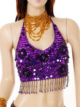 Camisoles Belly Dance Costume Cropped Purple Bollywood Dance Top