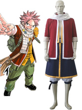 Fairy Tail Natsu Dragneel Cosplay Costume rosso Carnevale